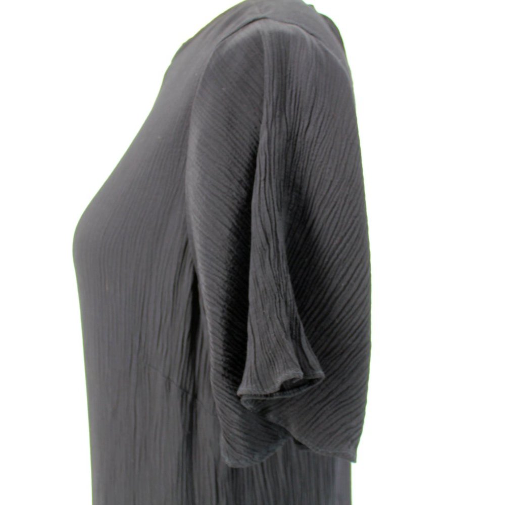 Rue Stiic Crinkle Textured Mini Dress Flutter Sleeve Keyhole Tie Black Small - Picture 5 of 16